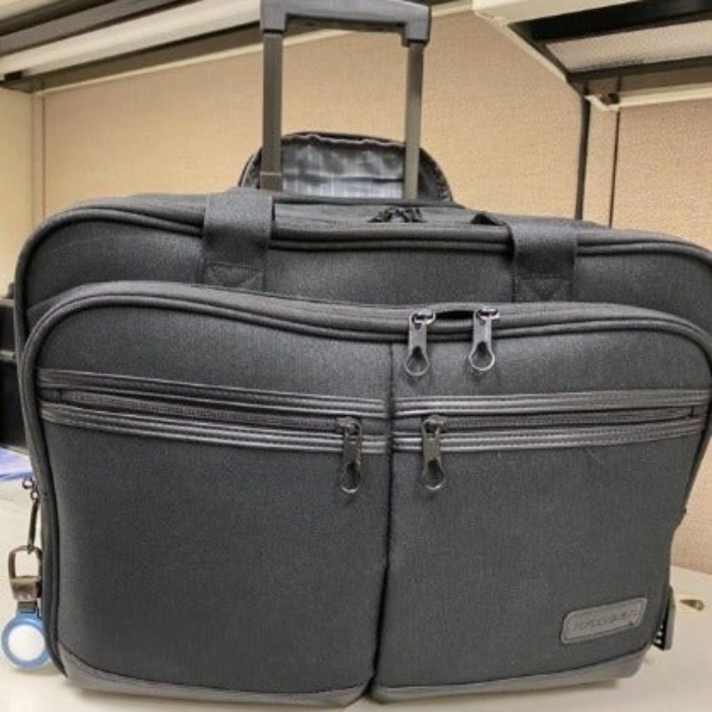 Rolling Laptop Bag Rolling Briefcase Fits Up To 173 Inch WaterRepellent Black